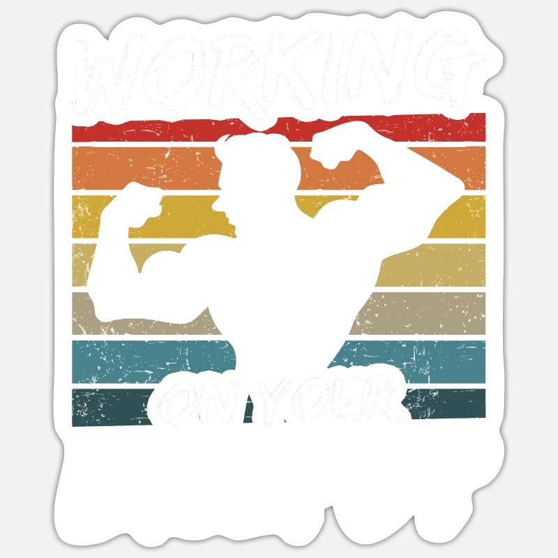 Work on Your Biceps Muscles Workout Curls Sticker size S (10 x 10 cm)