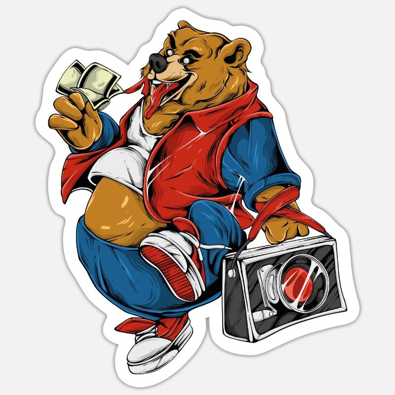 Funny Cute Bear Sticker size S (10 x 10 cm)