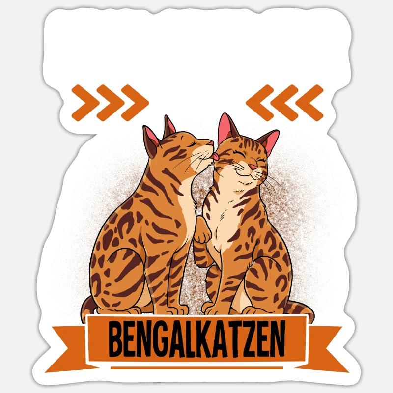 Bengalkatze - Sticker Größe S (10 x 10 cm) - Mattweiß