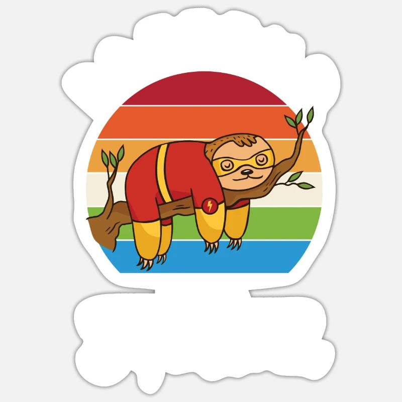 Sloth Lover Sloth Gift - Sticker size S (10 x 10 cm) - white matte