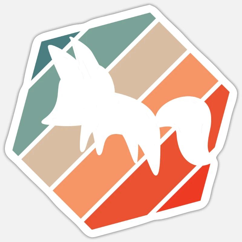 Fuchs Retro - Sticker size S (10 x 10 cm) - white matte