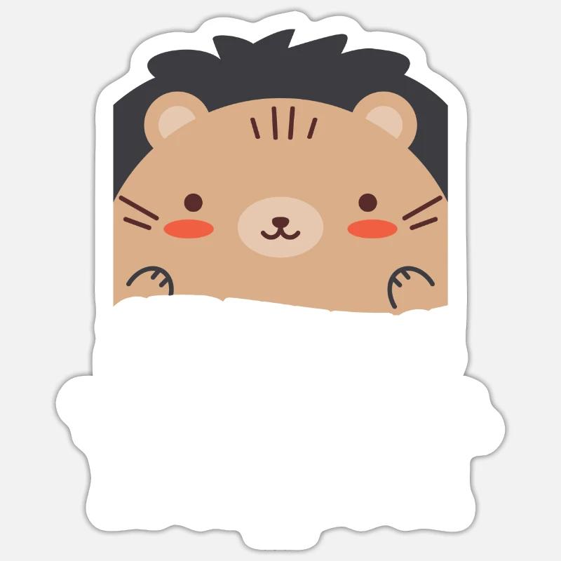 Mignon bébé hérisson dans la forêt cadeau Sticker taille S (10 x 10 cm)