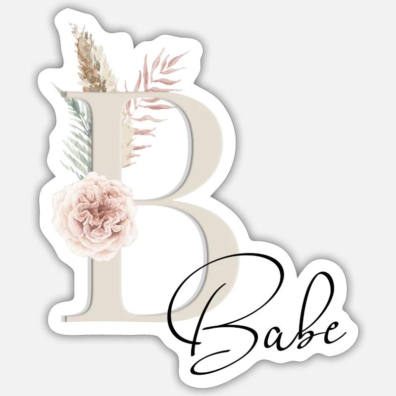 Babe! Name Boho - Sticker size S (10 x 10 cm) - white matte