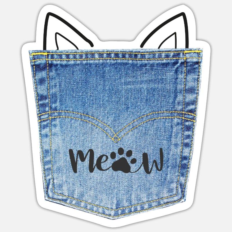 Amant chat 3 - Sticker taille S (10 x 10 cm) - blanc mat