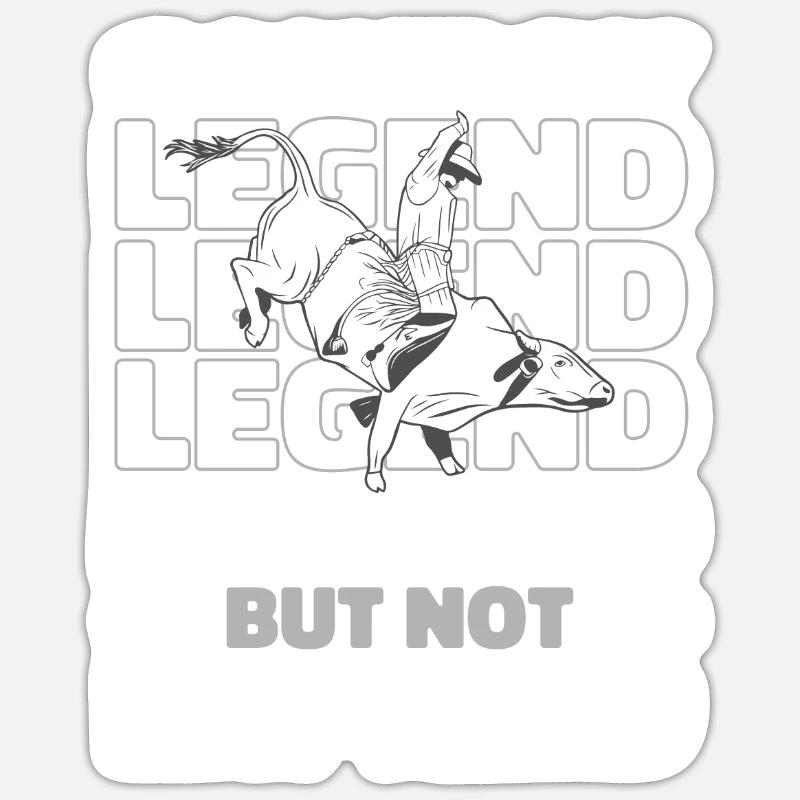 Rodéo Cowboy Retraité - Sticker taille S (10 x 10 cm) - blanc mat