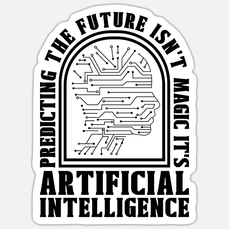 Predicting The Future Robots Data Science Robotics - Sticker Größe S (10 x 10 cm) - Mattweiß