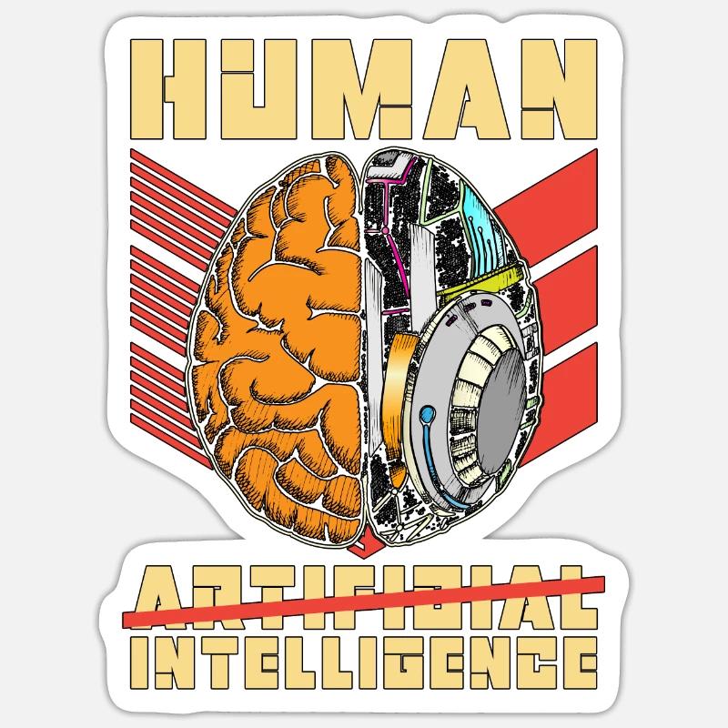 Artificial Intelligence Human Artificial Engineer - Sticker Größe S (10 x 10 cm) - Mattweiß