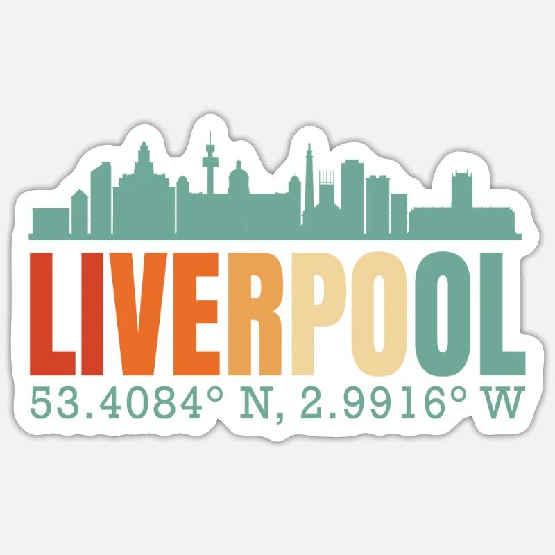 Liverpool - Sticker taille S (10 x 10 cm) - blanc mat