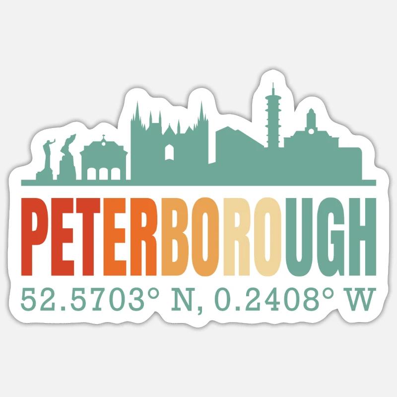 Peterborough - Sticker Größe S (10 x 10 cm) - Mattweiß
