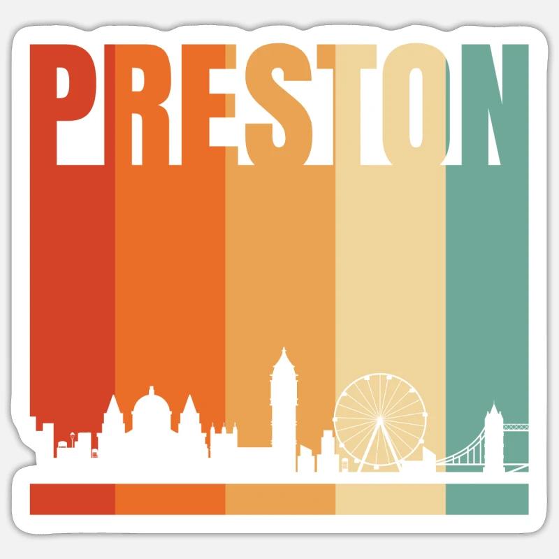 Preston - Sticker size S (10 x 10 cm) - white matte