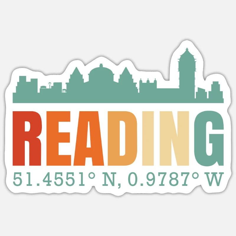 Reading - Sticker size S (10 x 10 cm) - white matte