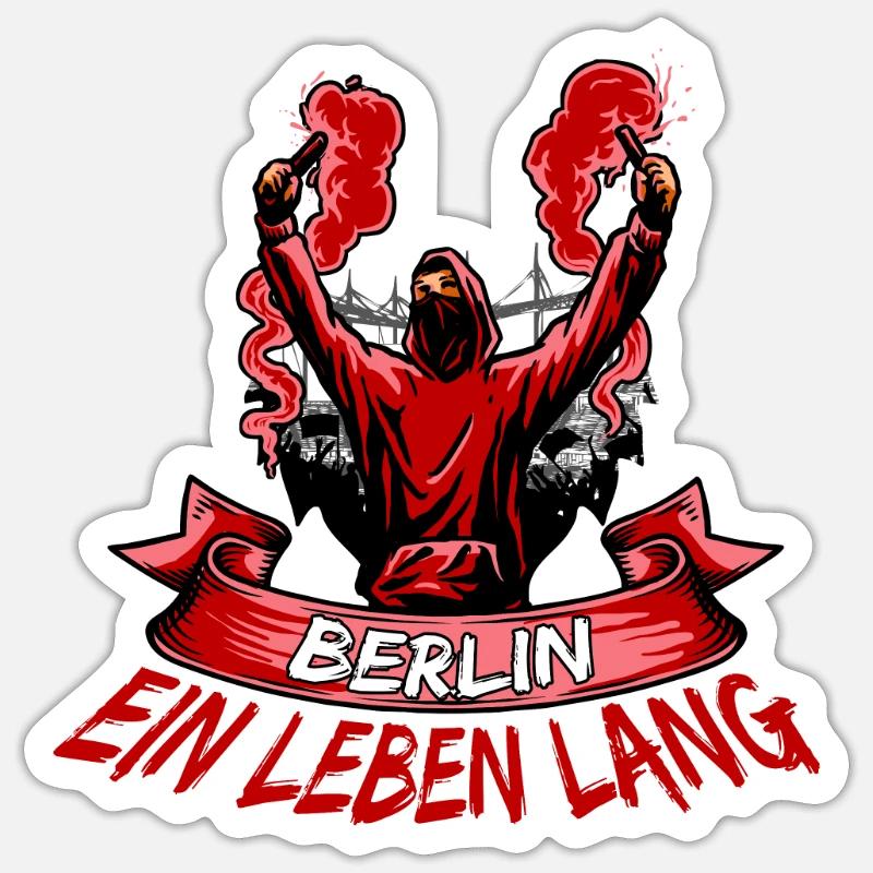Berlin ein Leben lang Sticker Größe S (10 x 10 cm)