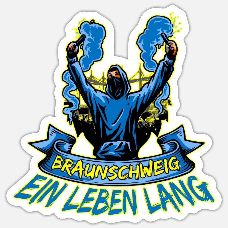 Braunschweig ein Leben lang - Sticker Größe S (10 x 10 cm) - Mattweiß