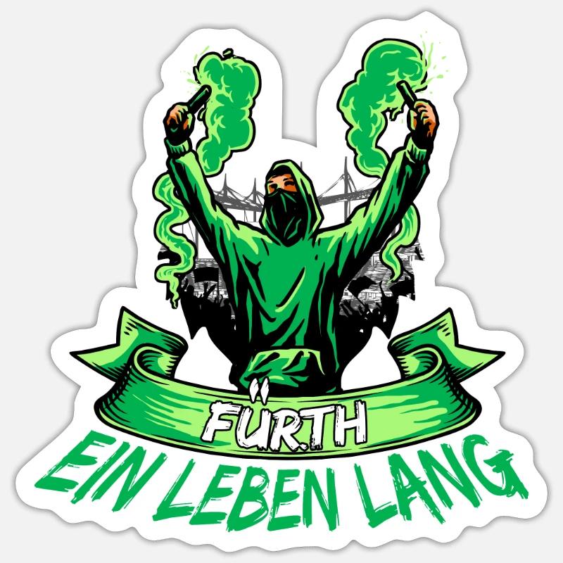 Fürth ein Leben lang Sticker Größe S (10 x 10 cm)