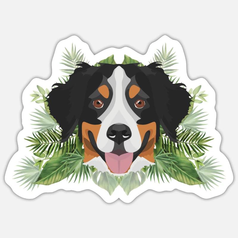 Bouvier bernois tropical - Sticker taille S (10 x 10 cm) - blanc mat