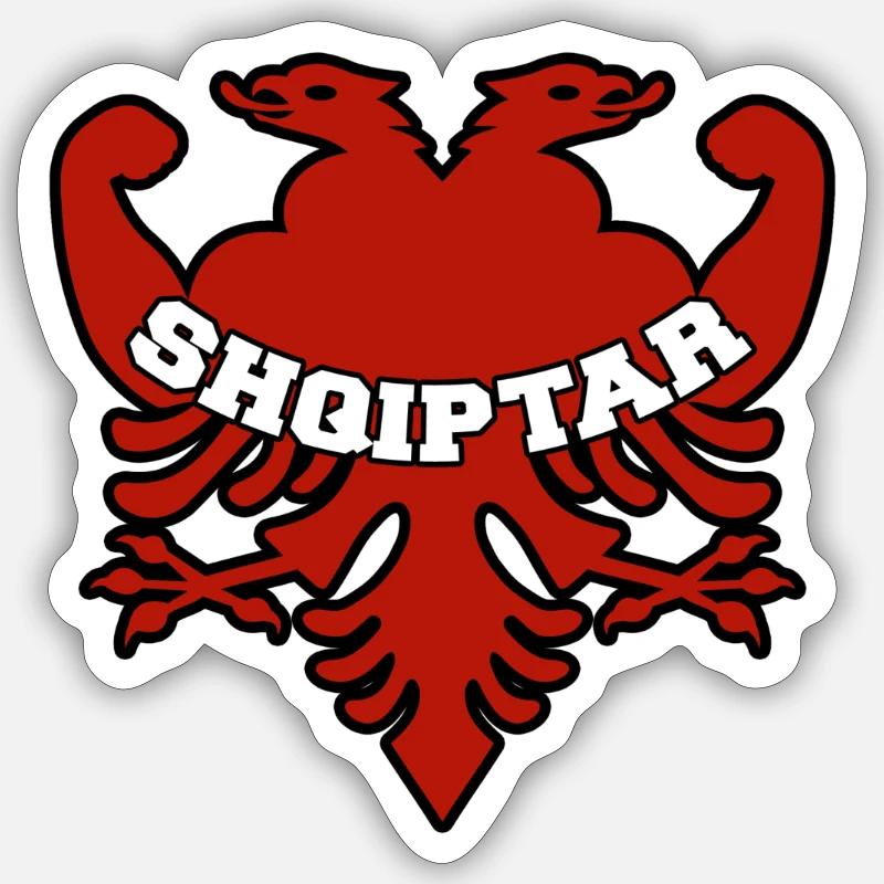 Shqiptar adler - Sticker size S (10 x 10 cm) - white matte