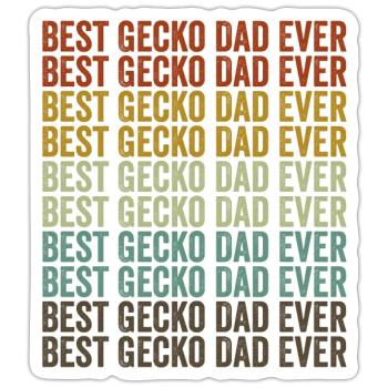Meilleur père gecko jamais lézard père ge - Sticker taille S (10 x 10 cm) - blanc mat - Devant