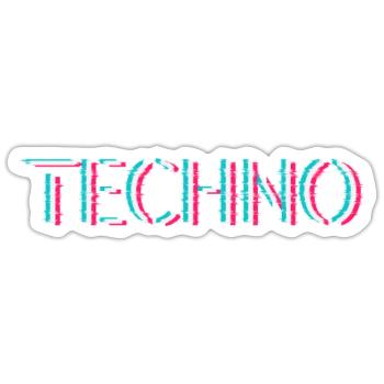 Techno Rave Festival Electro Musik Raver - Sticker Größe S (10 x 10 cm) - Mattweiß - Vorne