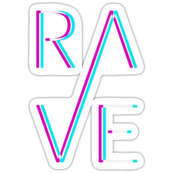 Techno Rave Festival Electro Music Raver - Sticker size S (10 x 10 cm) - white matte - Front