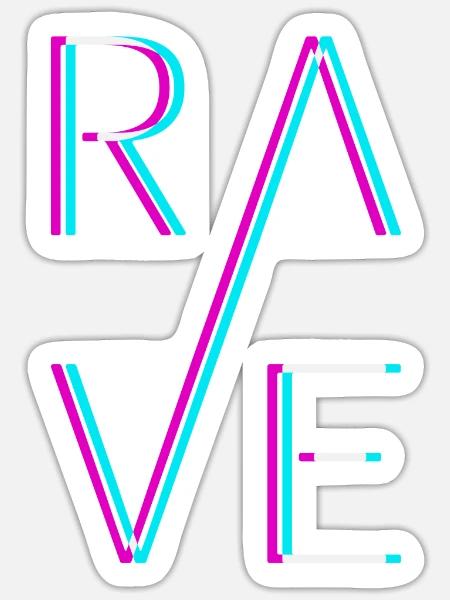 Techno Rave Festival Electro Musik Raver - Sticker Größe S (10 x 10 cm) - Mattweiß