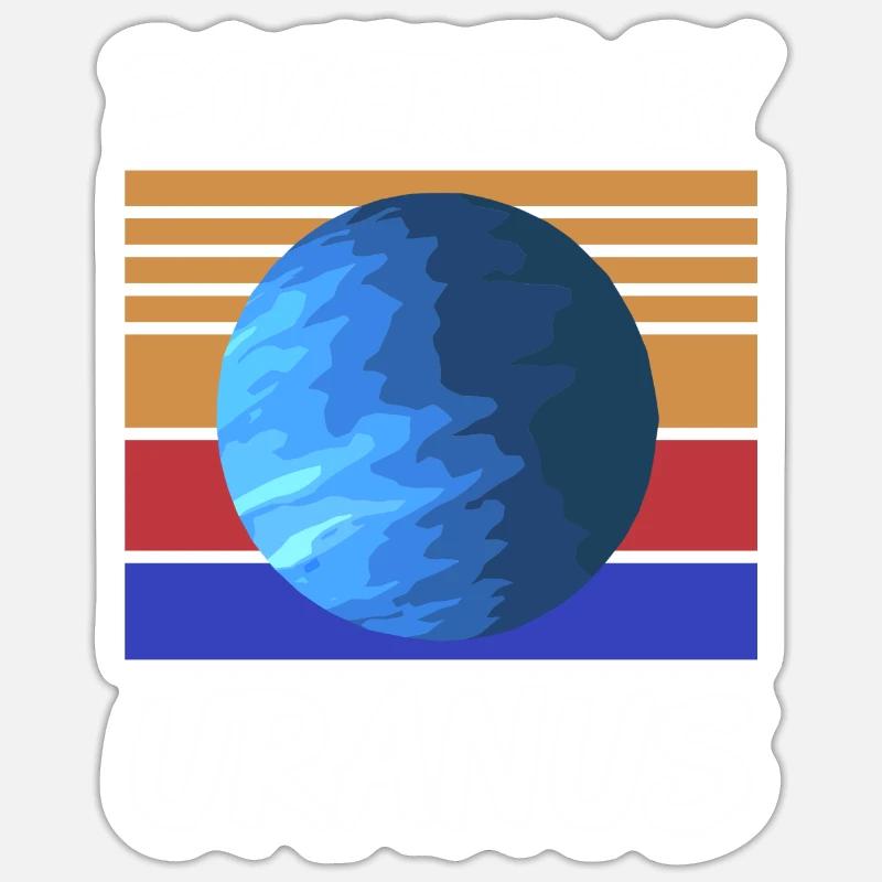 Propulsé par URANUS Retro Solar System Planet Sticker taille S (10 x 10 cm)