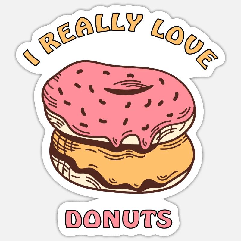 J’adore les beignets - Sticker taille S (10 x 10 cm) - blanc mat