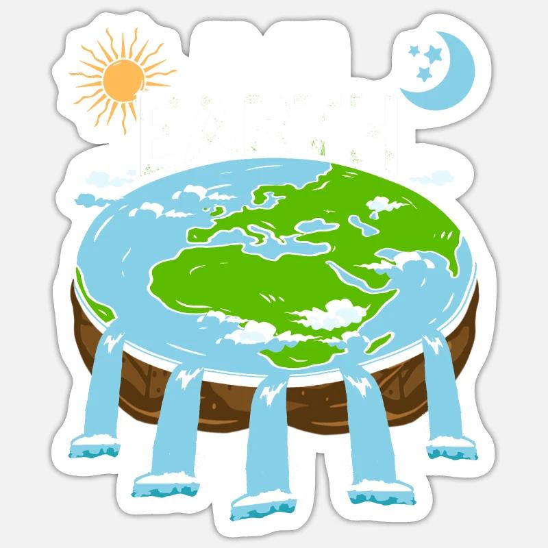 FLAT Earth Retro Flat Earther Designs Sticker size S (10 x 10 cm)