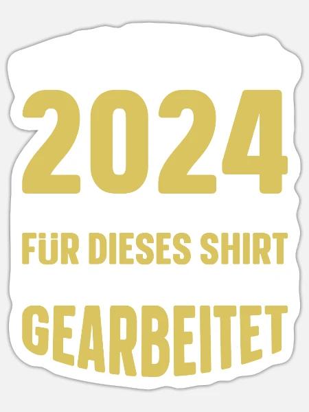 Rentner 2024 Pensionär Ruhestand Spruch - Sticker Größe S (10 x 10 cm) - Mattweiß