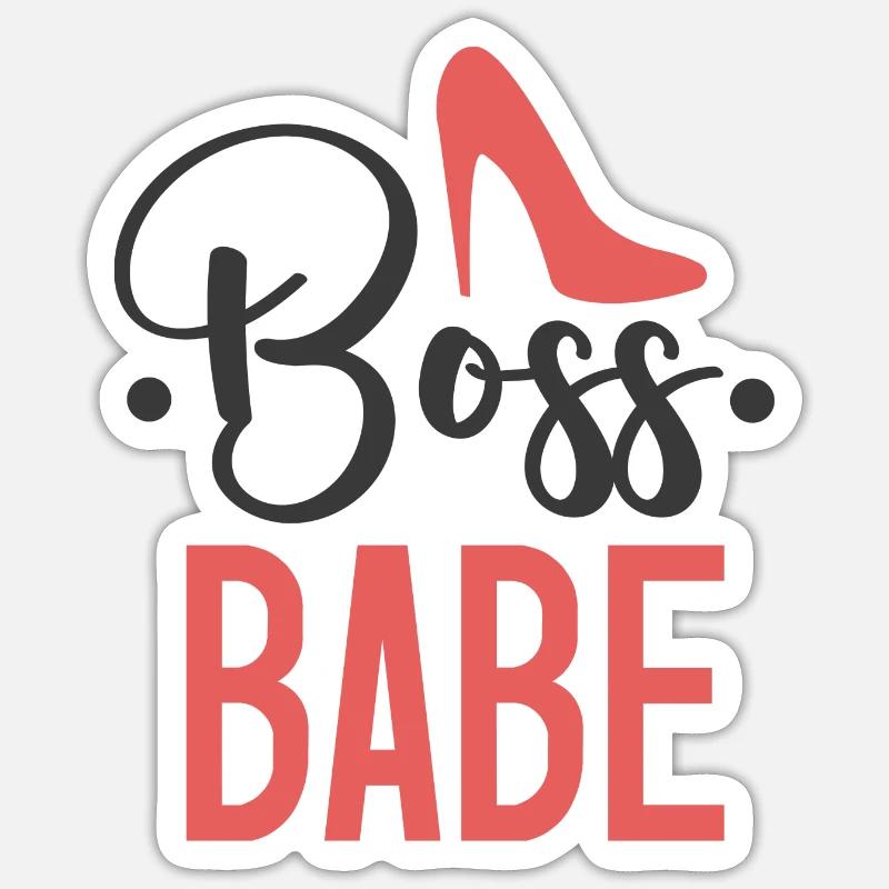 Boss babe - Sticker taille S (10 x 10 cm) - blanc mat