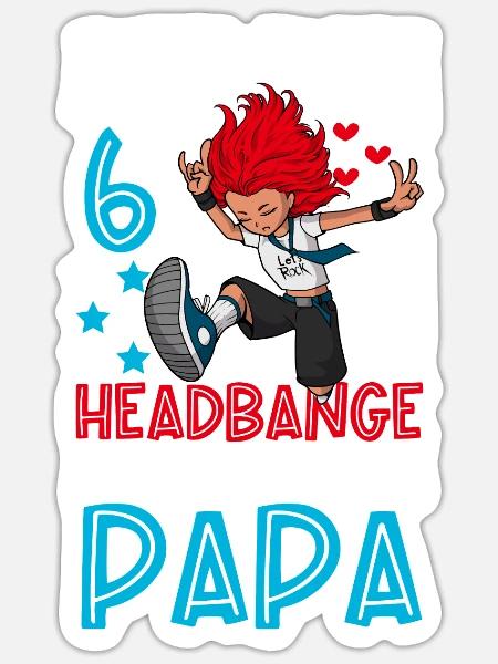 Ich bin 6 - Mädchen Rocker - Sticker Größe S (10 x 10 cm) - Mattweiß