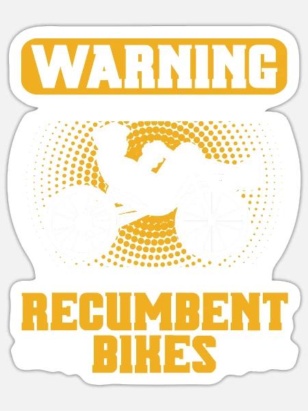 Liegerad Liegeradfahrer Radfahrer - Sticker Größe S (10 x 10 cm) - Mattweiß
