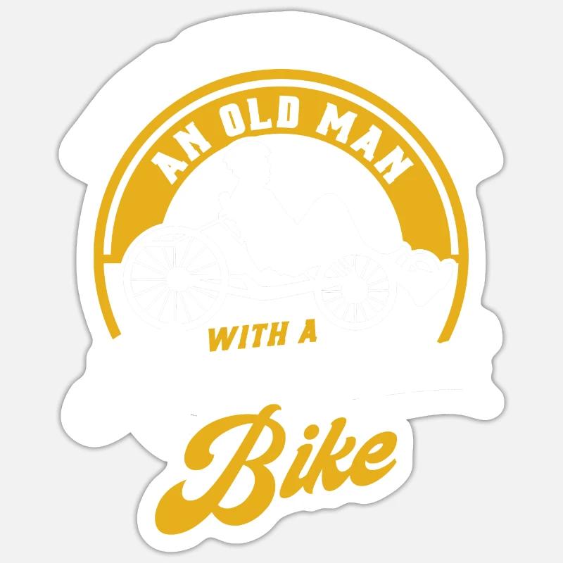 Liegerad Liegeradfahrer Radfahrer - Sticker Größe S (10 x 10 cm) - Mattweiß