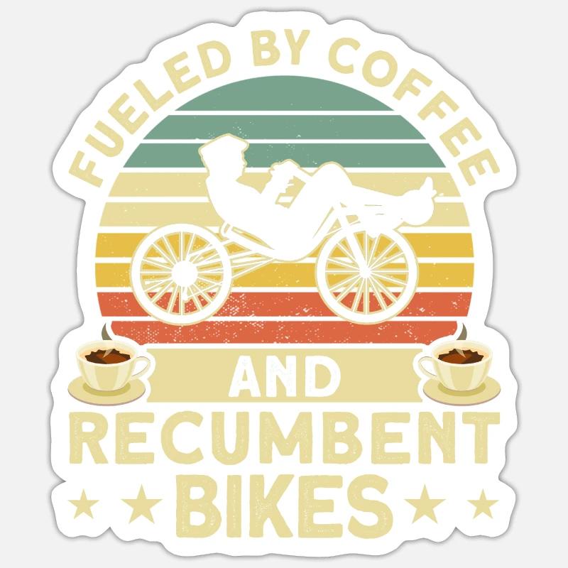 Liegerad Liegeradfahrer Radfahrer - Sticker Größe S (10 x 10 cm) - Mattweiß