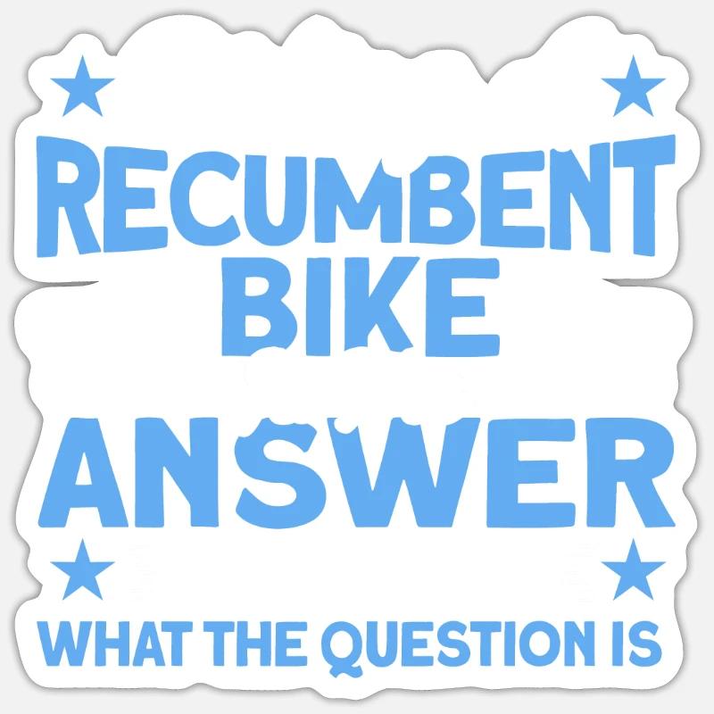 Vélo couché Cycliste couché - Sticker taille S (10 x 10 cm) - blanc mat