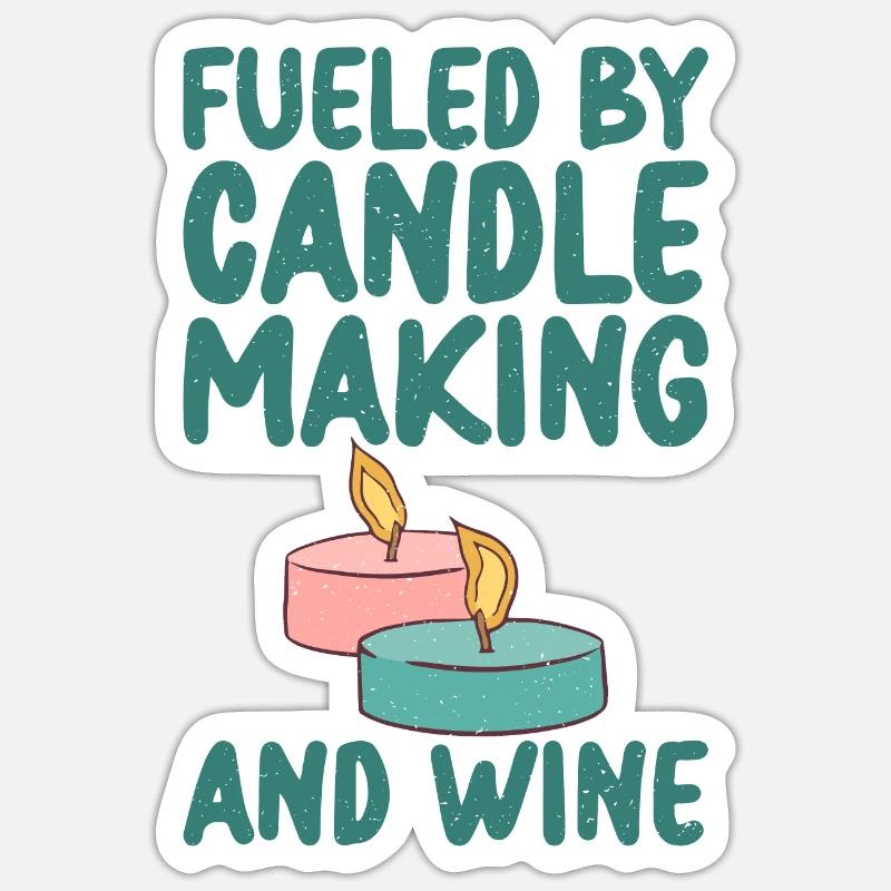 candle making and - Sticker size S (10 x 10 cm) - white matte