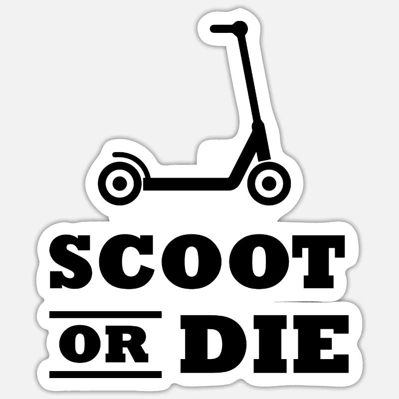 E-Scooter E-Roller Scooter - Sticker Größe S (10 x 10 cm) - Mattweiß