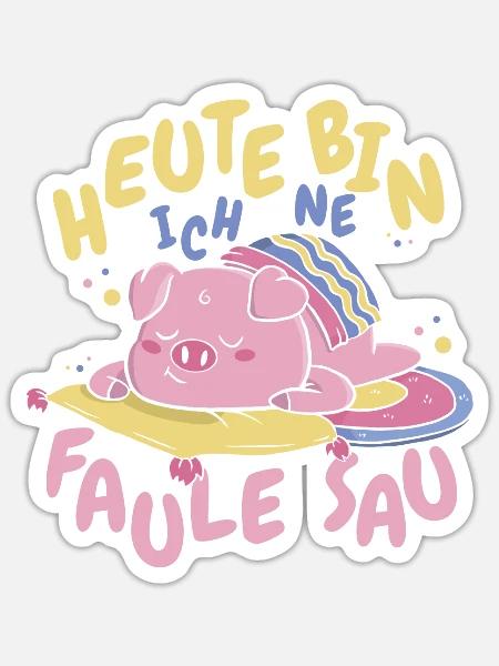Schwein Schweinebauer Witzig Schwein - Sticker Größe S (10 x 10 cm) - Mattweiß