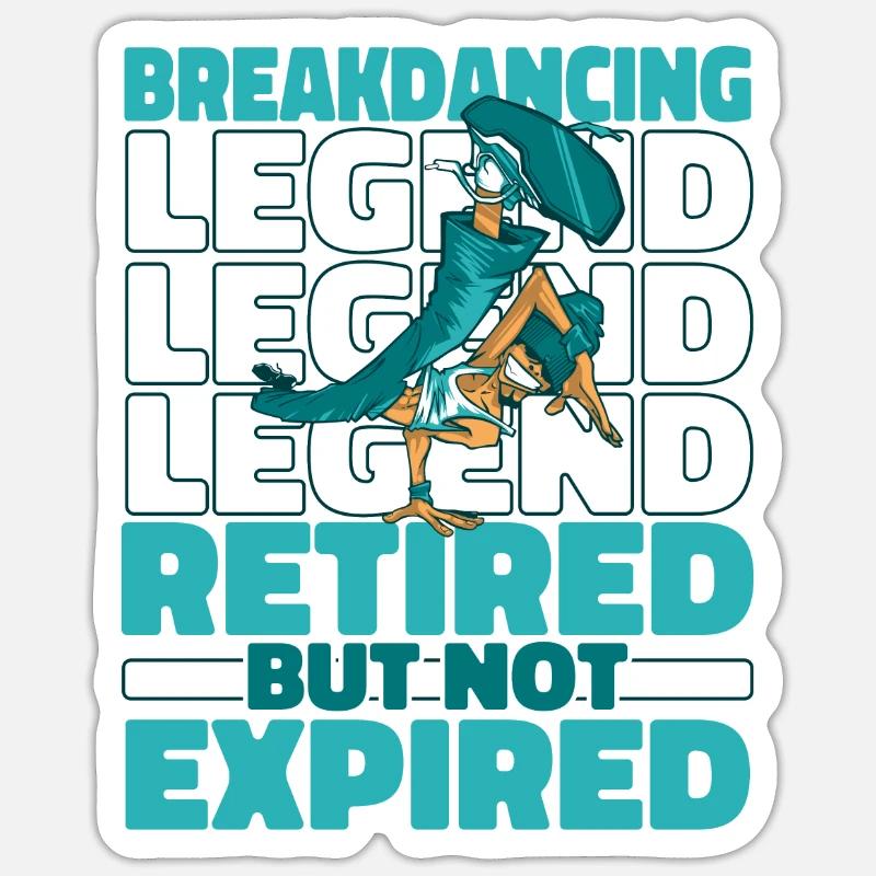Breakdance Breakdancer Breakdancing Pensioner - Sticker size S (10 x 10 cm) - white matte