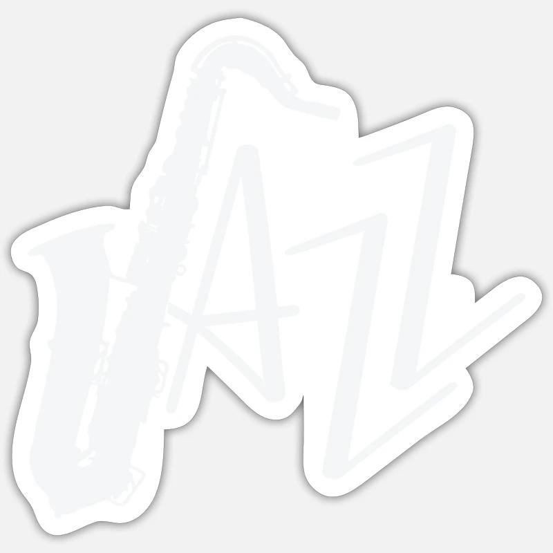 Jazz Saxophone Improvisiert - Sticker Größe S (10 x 10 cm) - Mattweiß