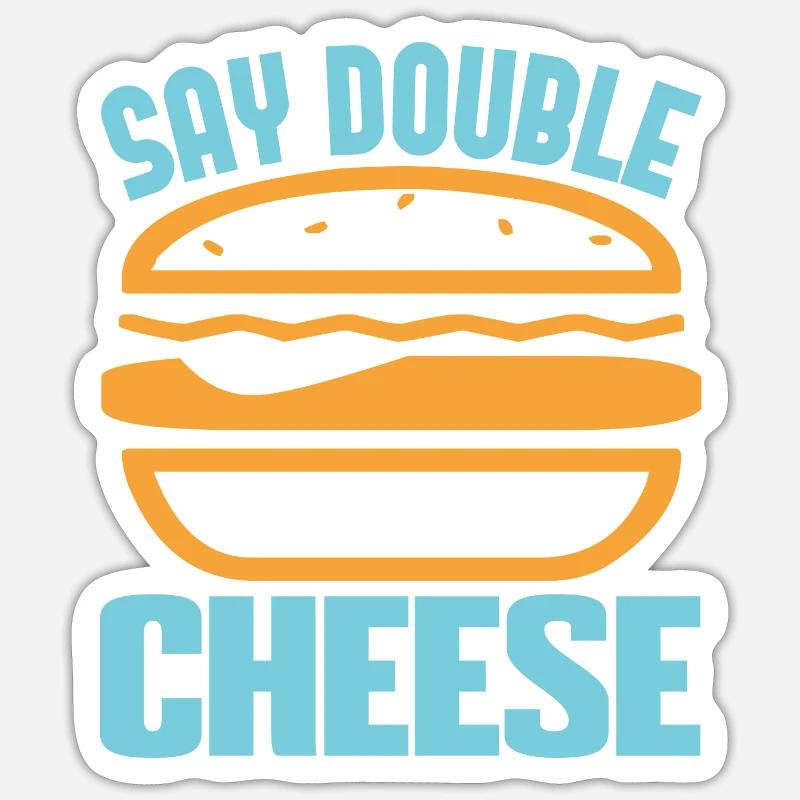 DITES DOUBLE FROMAGE - Sticker taille S (10 x 10 cm) - blanc mat