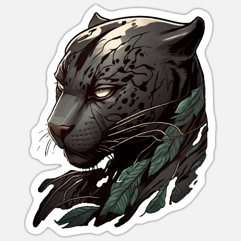 Kopf eines dunklen Panthers Sticker Größe S (10 x 10 cm)