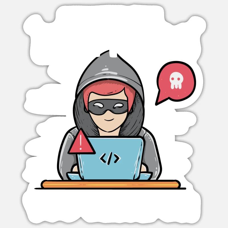 Hacker Programmierer Entwickler Informatik Sticker Größe S (10 x 10 cm)