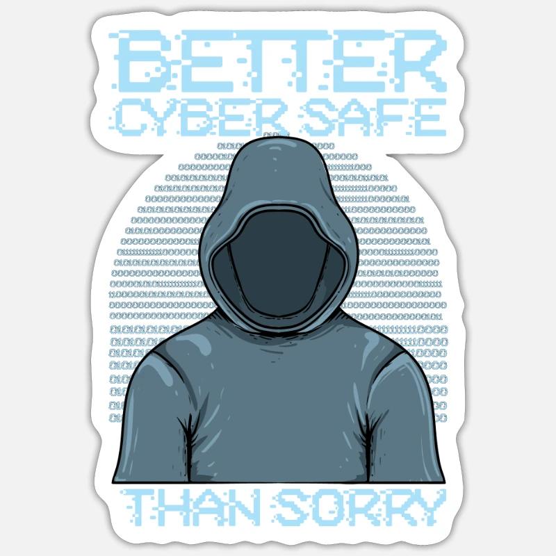 Hacker Programmeur Développeur Informatique - Sticker taille S (10 x 10 cm) - blanc mat