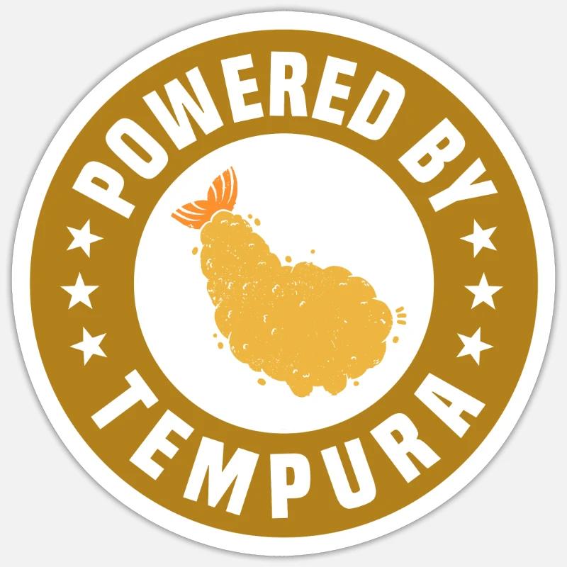 Propulsé par tempura - Sticker taille S (10 x 10 cm) - blanc mat
