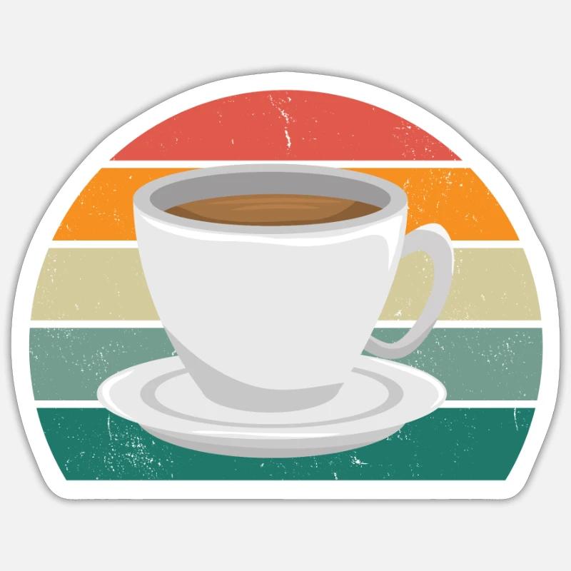 Coffee machine drink Cafe coffee bean coffee - Sticker size S (10 x 10 cm) - white matte