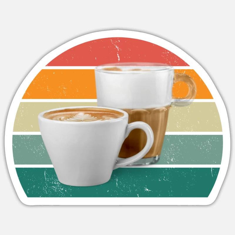 Boisson de machine à café Café café en grains de café - Sticker taille S (10 x 10 cm) - blanc mat