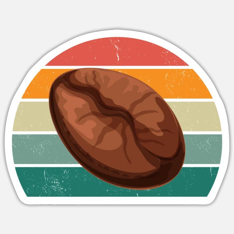 Kaffeemaschine trinken Cafe Kaffeebohne Kaffee - Sticker Größe S (10 x 10 cm) - Mattweiß