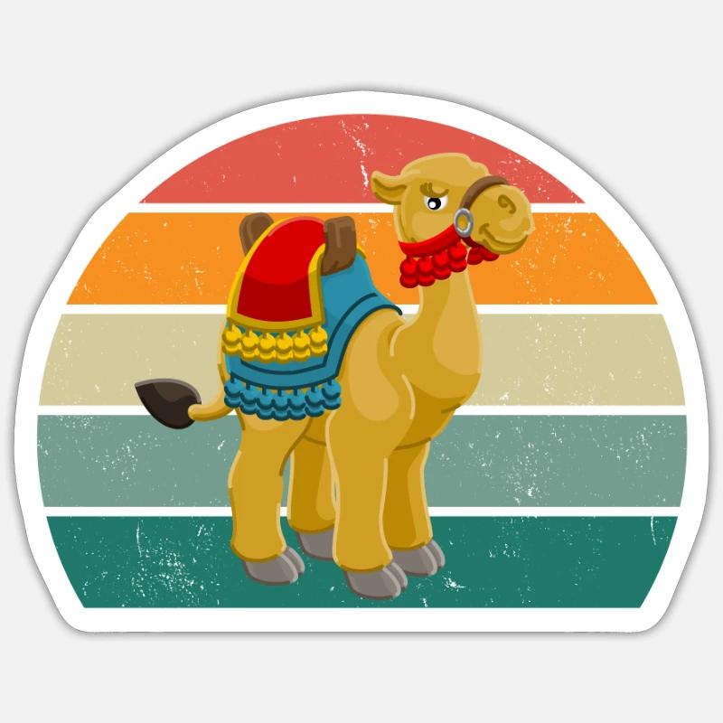 Kamele Trampeltier Wüste Arabien Dromedar Kamel - Sticker Größe S (10 x 10 cm) - Mattweiß