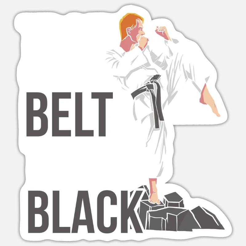 Trainieren Bis Der Gürtel Schwarz Wird MMA Gur - Sticker Größe S (10 x 10 cm) - Mattweiß