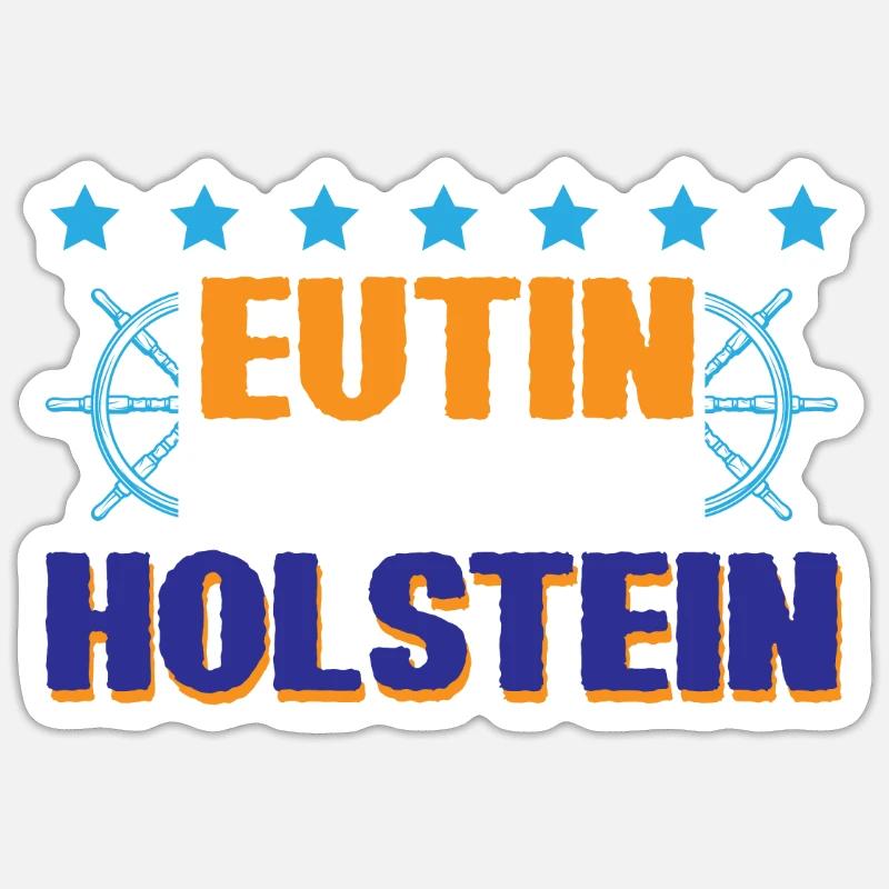 Eutin Schleswig-holstein - Sticker taille S (10 x 10 cm) - blanc mat